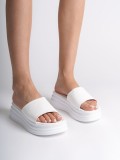 ALICE Düz Topuklu Kalın ve Ortopedik Taban Kadın Terlik CBT - Beyaz