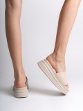 ALICE Düz Topuklu Kalın ve Ortopedik Taban Kadın Terlik CKT - Krem Somersan Giyim | Kadın, Erkek ve Çocuk Moda