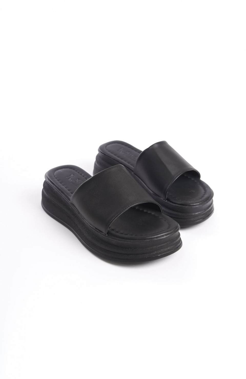 ALICE Düz Topuklu Kalın ve Ortopedik Taban Kadın Terlik  CST - Siyah