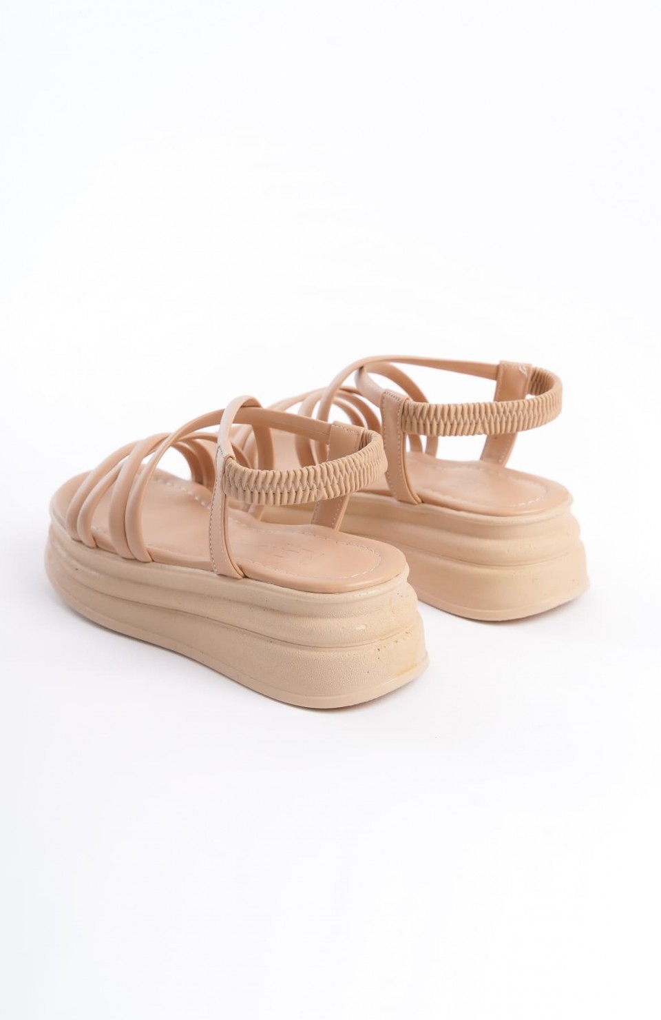 BELLA Lastikli Şerit Detaylı Ortopedik Taban Kadın Sandalet  CTT - Ten