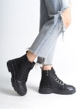 BLOOM Bağcıklı Fermuarlı Ortopedik Taban Kadın Bot CST - Siyah