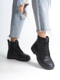 BLOOM Bağcıklı Fermuarlı Ortopedik Taban Kadın Bot CST - Siyah