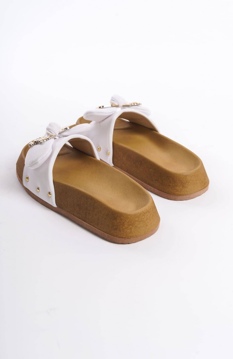 DILA Kalın ve Ortopedik Taban Ayıcıklı Saten Kadın Terlik  SKT - Beyaz