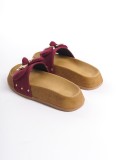 DILA Kalın ve Ortopedik Taban Ayıcıklı Saten Kadın Terlik  SKT - Bordo
