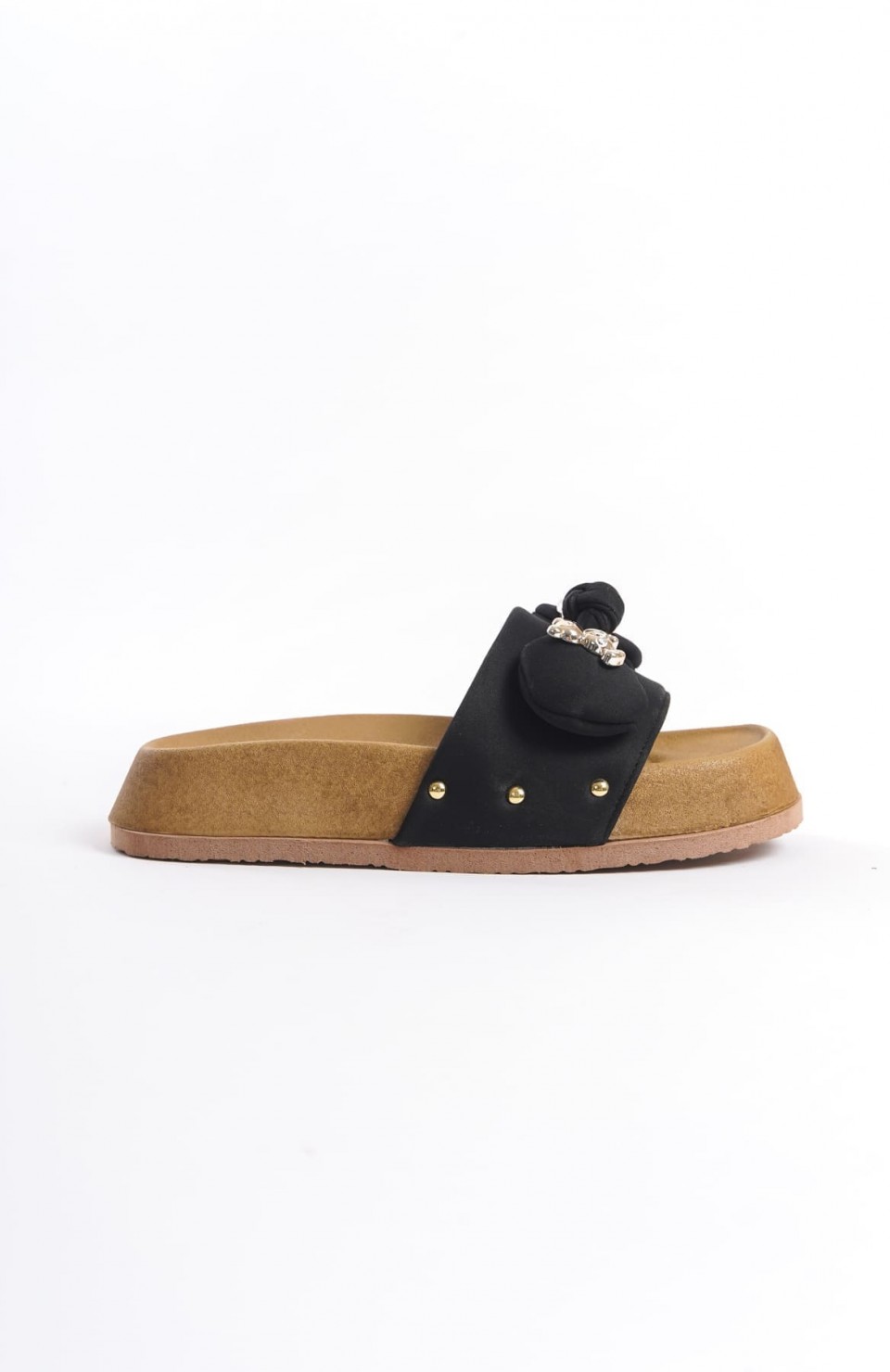 DILA Kalın ve Ortopedik Taban Ayıcıklı Saten Kadın Terlik  SKT - Siyah