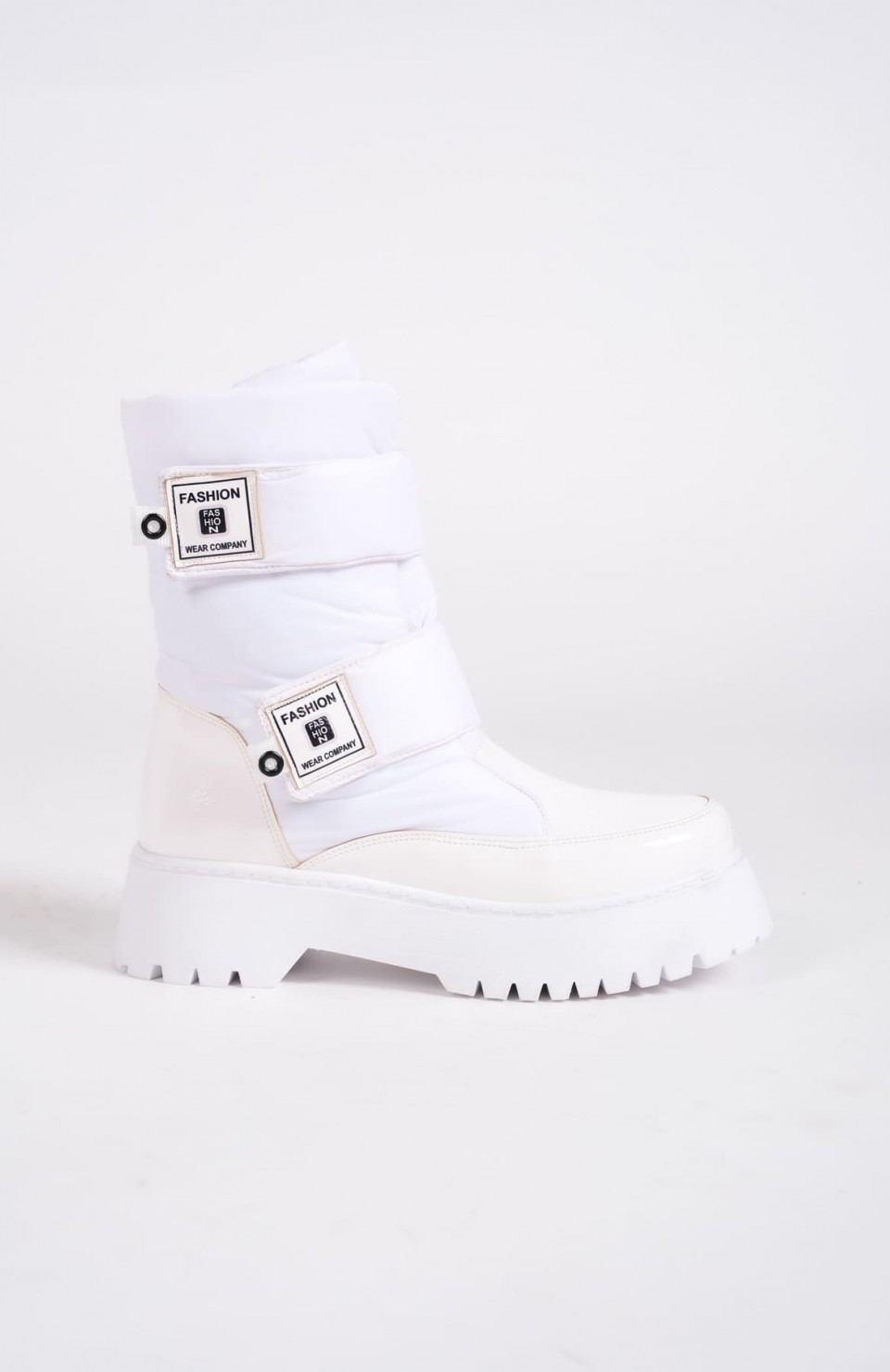 ELISA Cırt Cırtlı  Paraşüt Kumaş Rugan Kadın Bot RBT - Beyaz