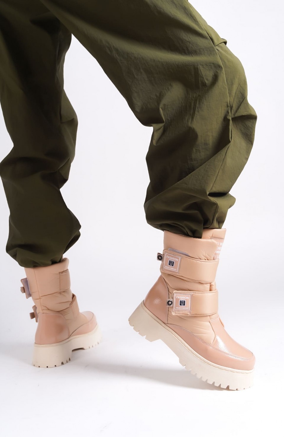 ELISA Cırt Cırtlı  Paraşüt Kumaş Rugan Kadın Bot RTT - Ten