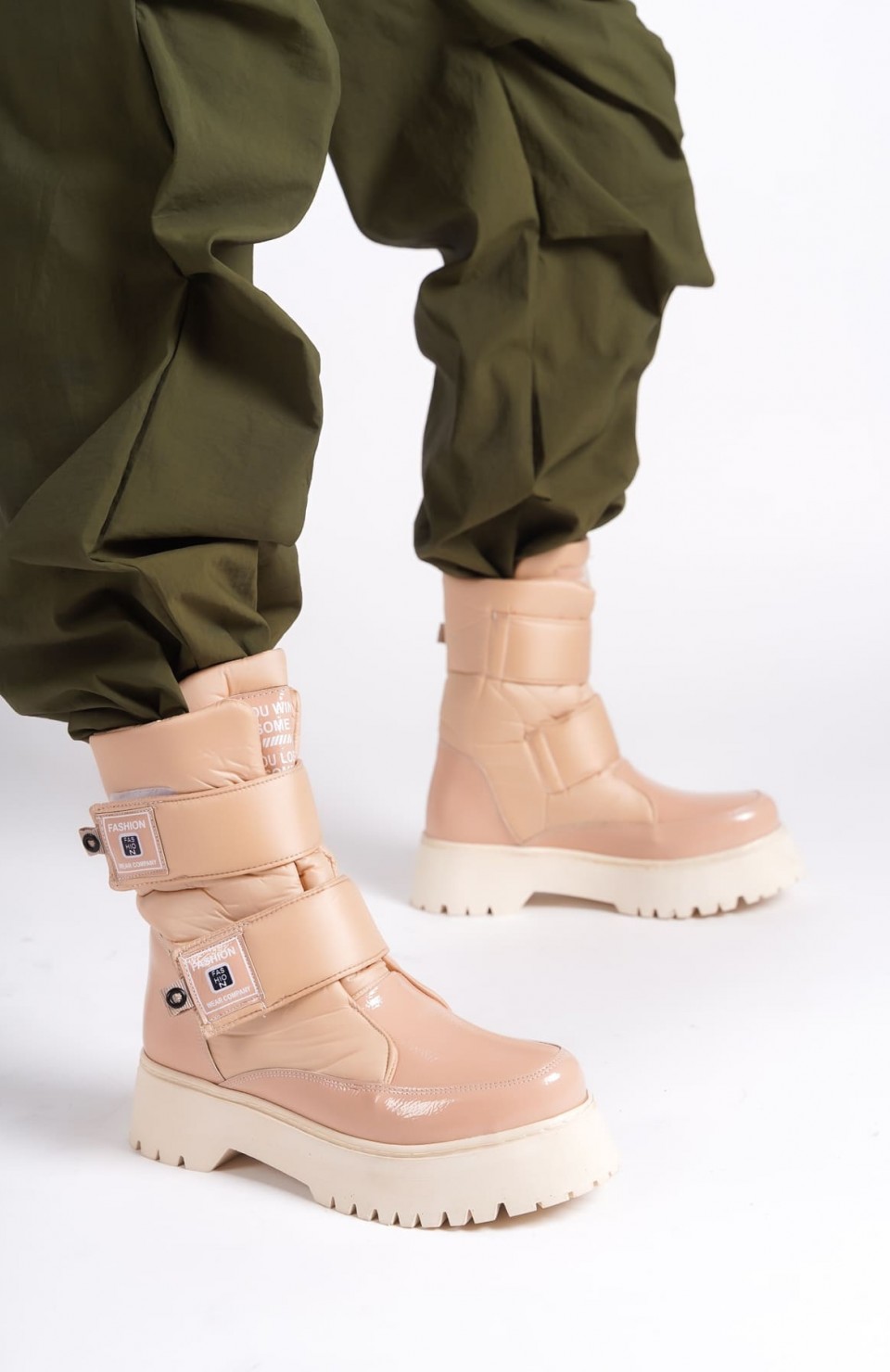 ELISA Cırt Cırtlı  Paraşüt Kumaş Rugan Kadın Bot RTT - Ten