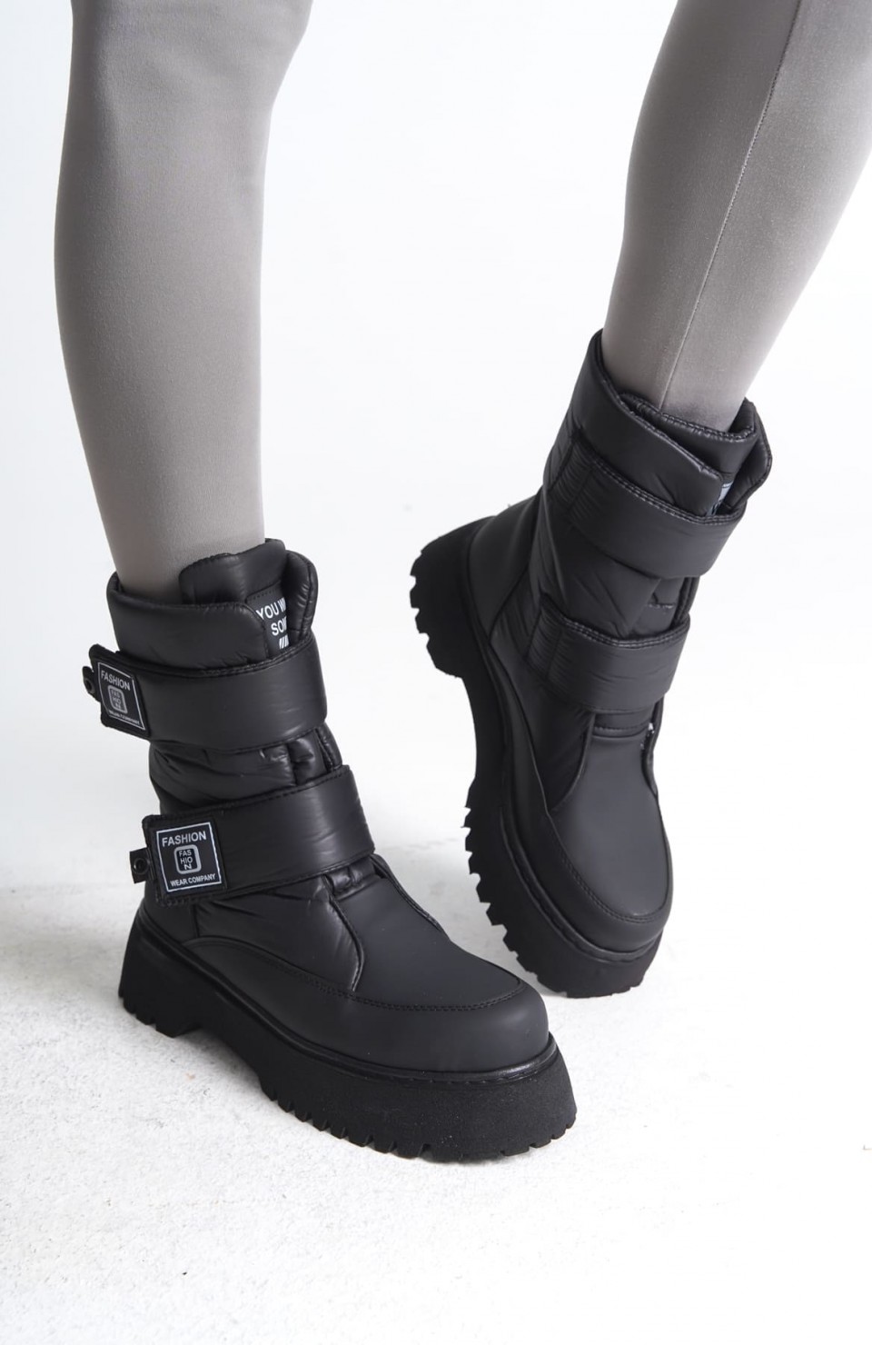 ELISA Cırt Cırtlı  Paraşüt KumaşKadın Bot CST - Siyah