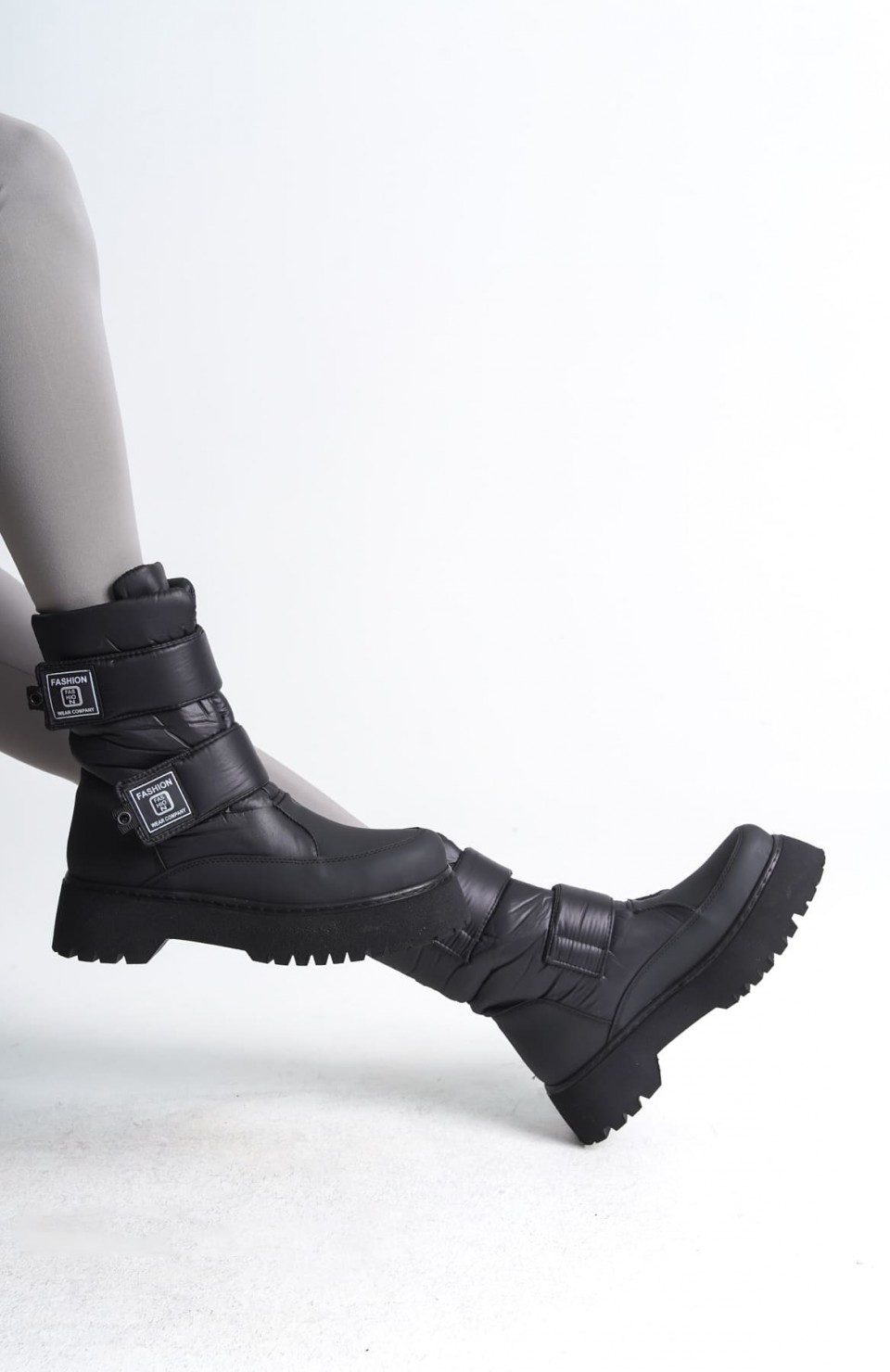 ELISA Cırt Cırtlı  Paraşüt KumaşKadın Bot CST - Siyah