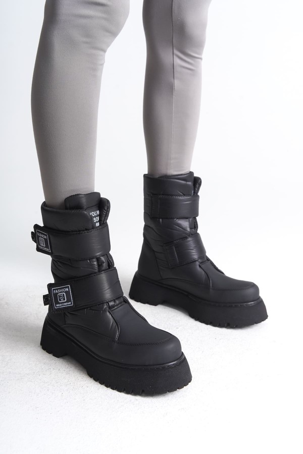 ELISA Cırt Cırtlı  Paraşüt KumaşKadın Bot CST - Siyah