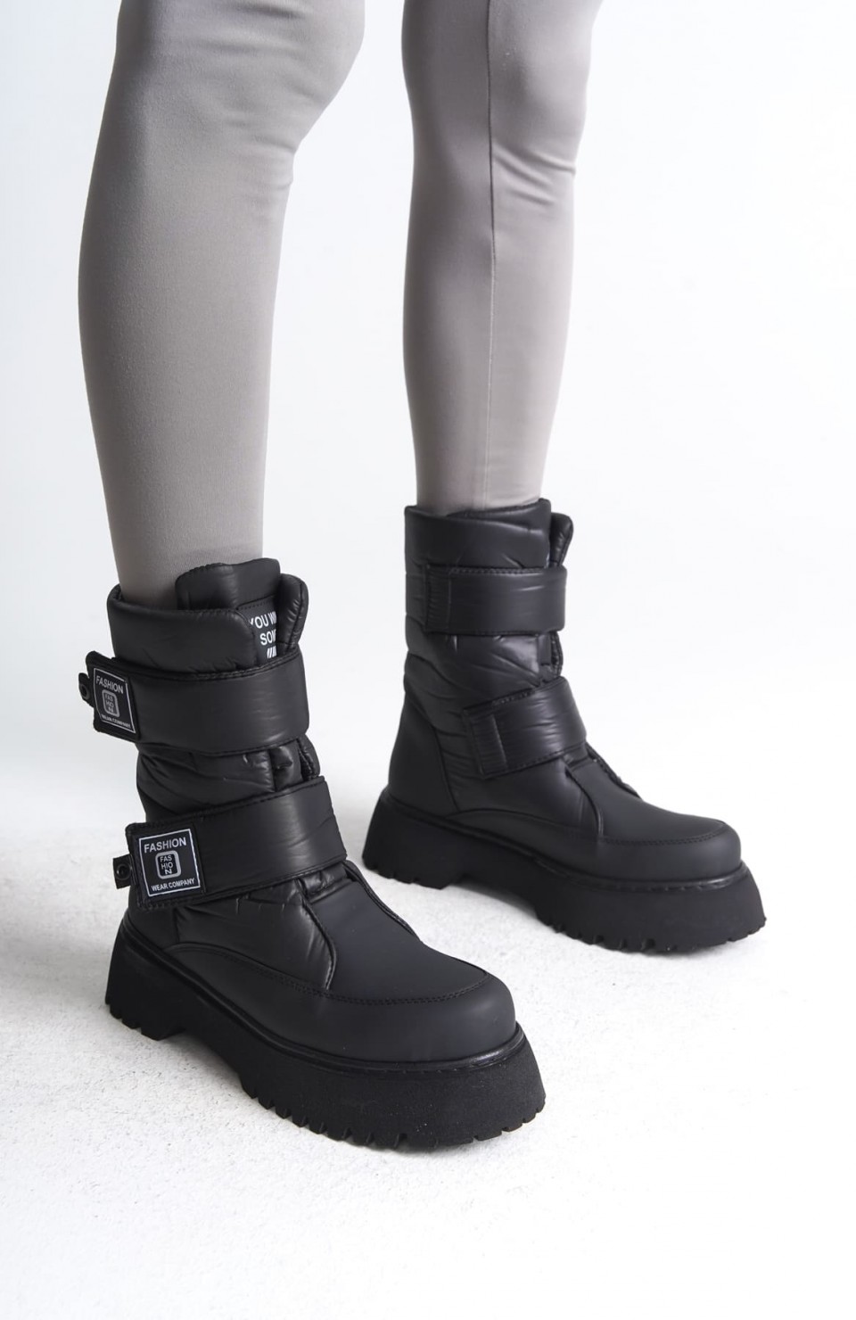 ELISA Cırt Cırtlı  Paraşüt KumaşKadın Bot CST - Siyah