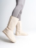 FREYA Bağcıksız Düz Taban İçi Kürklü Süet Kadın Bot  SKT - Krem