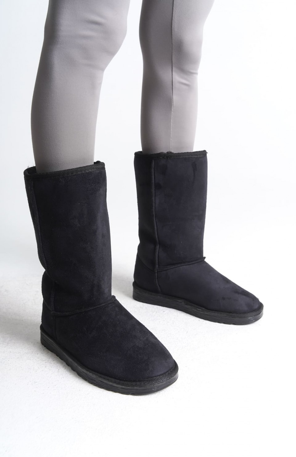 FREYA Bağcıksız Düz Taban İçi Kürklü Süet Kadın Bot  SST - Siyah Somersan Giyim | Kadın, Erkek ve Çocuk Moda