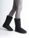 FREYA Bağcıksız Düz Taban İçi Kürklü Süet Kadın Bot  SST - Siyah