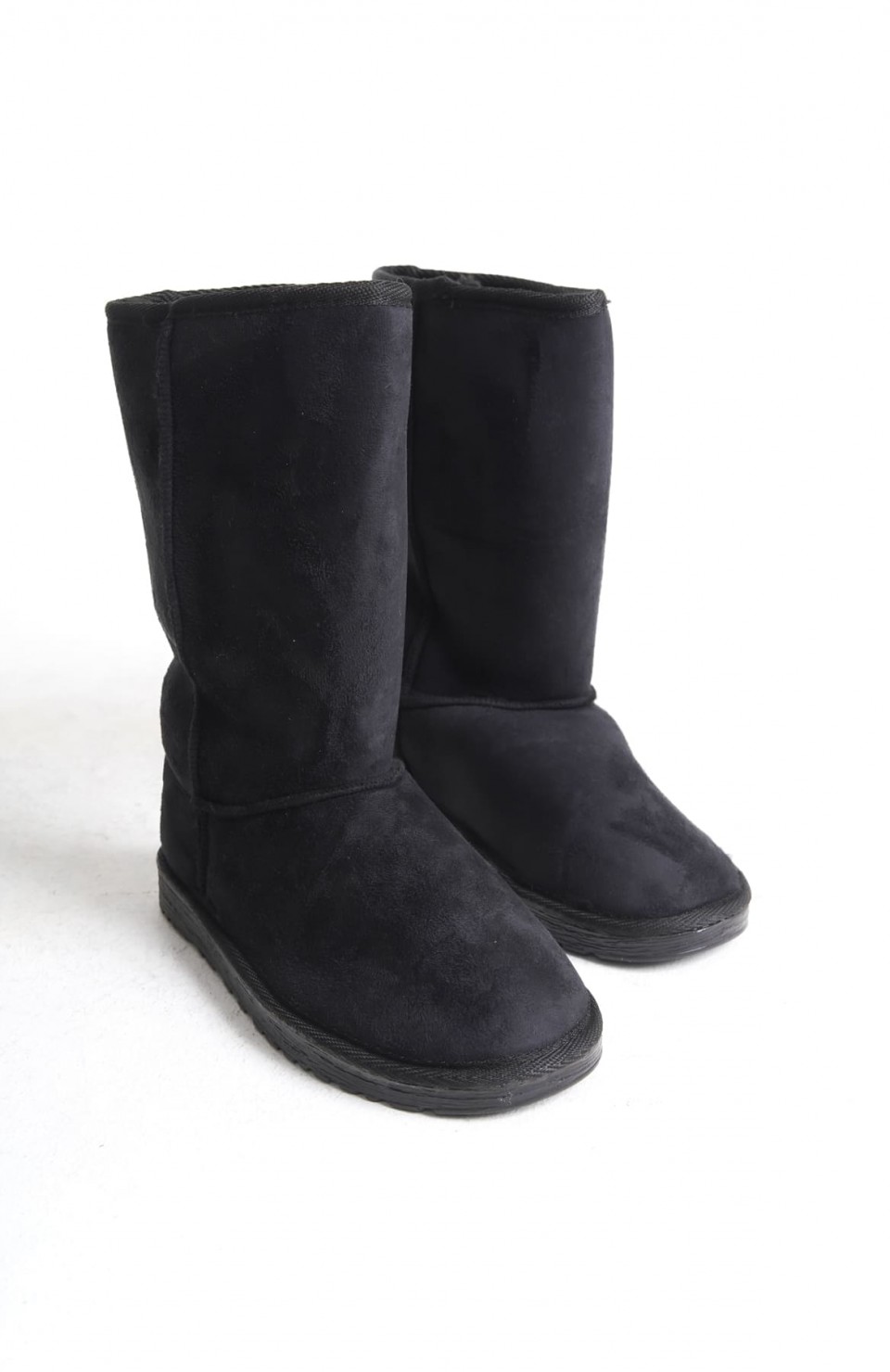 FREYA Bağcıksız Düz Taban İçi Kürklü Süet Kadın Bot  SST - Siyah