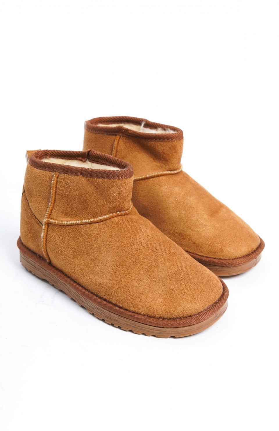 JOLIE Bağcıksız Düz Taban İçi Kürklü Kısa Süet Kadın Bot  STT - Taba