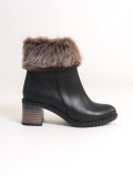 JULIA Fermuarlı Ortopedik Taban Tüylü Topuklu Kadın Bot CST - Siyah