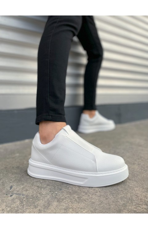 JY007 Alba Bağcıksız Cilt Erkek Günlük Sneaker Ayakkabı CBT Beyaz