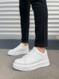 JY007 Alba Bağcıksız Cilt Erkek Günlük Sneaker Ayakkabı CBT Beyaz