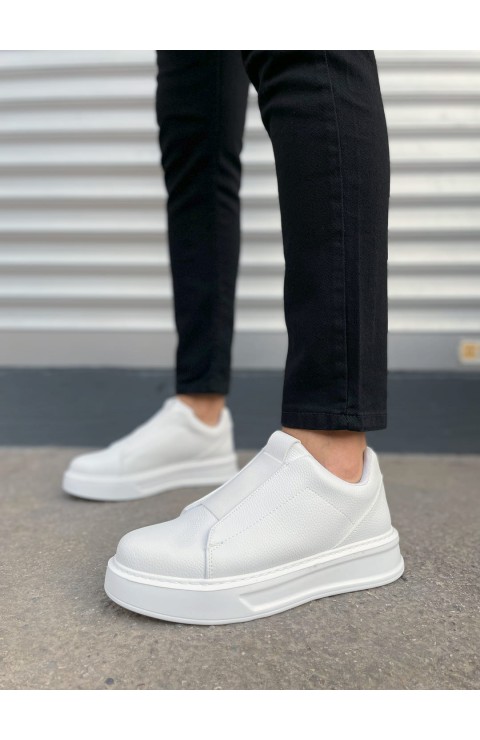 JY007 Alba Bağcıksız Cilt Erkek Günlük Sneaker Ayakkabı CBT Beyaz