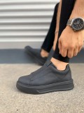JY007 Alba Bağcıksız Cilt Erkek Günlük Sneaker Ayakkabı CST Siyah