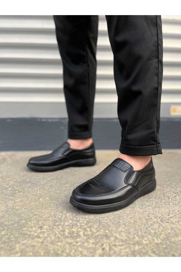 JY0410 Classique Bağcıksız Cilt Erkek Günlük Klasik Ayakkabı CST - Siyah