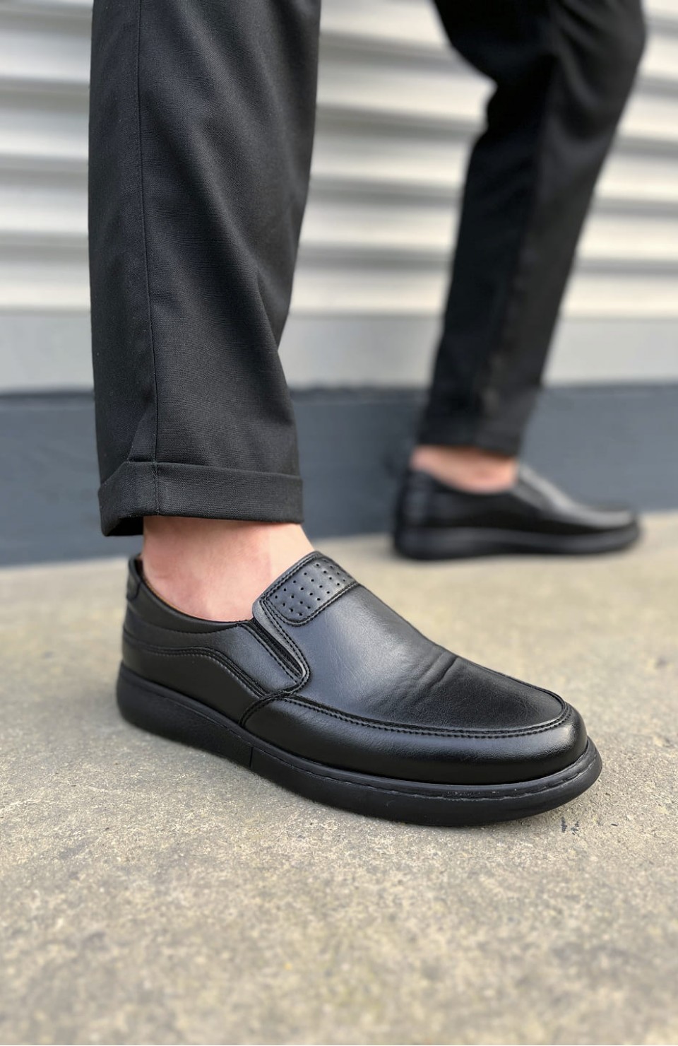 JY0410 Classique Bağcıksız Cilt Erkek Günlük Klasik Ayakkabı CST - Siyah