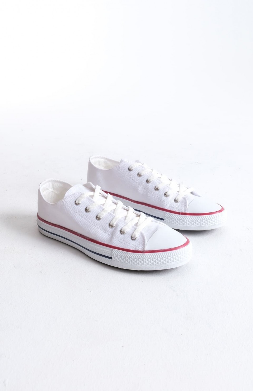 JY0422 Luke Bağcıklı Keten Kumaş Erkek Günlük Sneaker Ayakkabı KBT - Beyaz