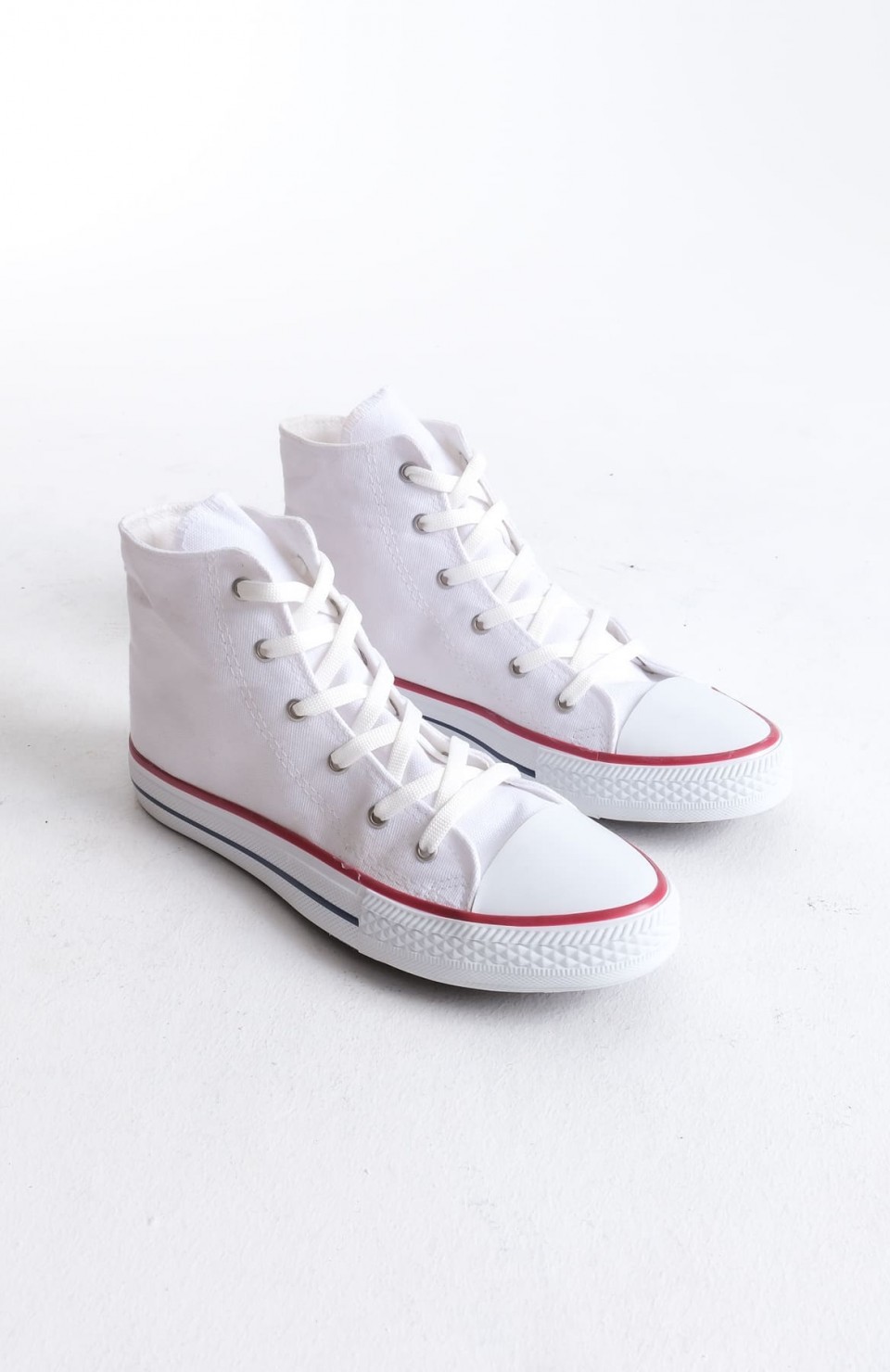 JY0423 AXE Bağcıklı Keten Kumaş Erkek Günlük Sneaker Ayakkabı KBT - Beyaz