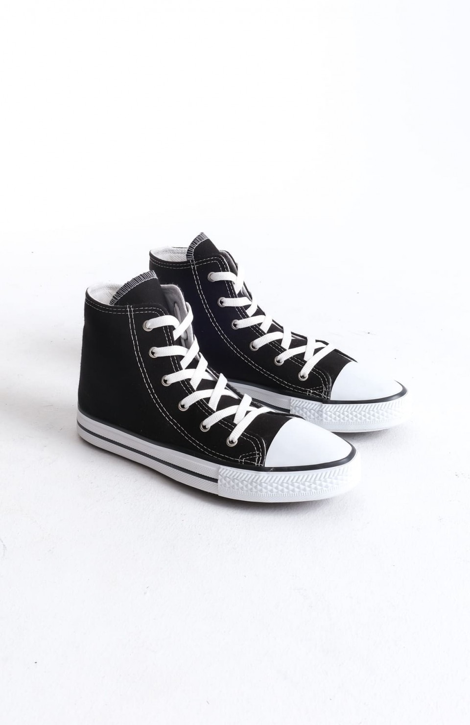 JY0423 AXE Bağcıklı Keten Kumaş Erkek Günlük Sneaker Ayakkabı KBT - Siyah