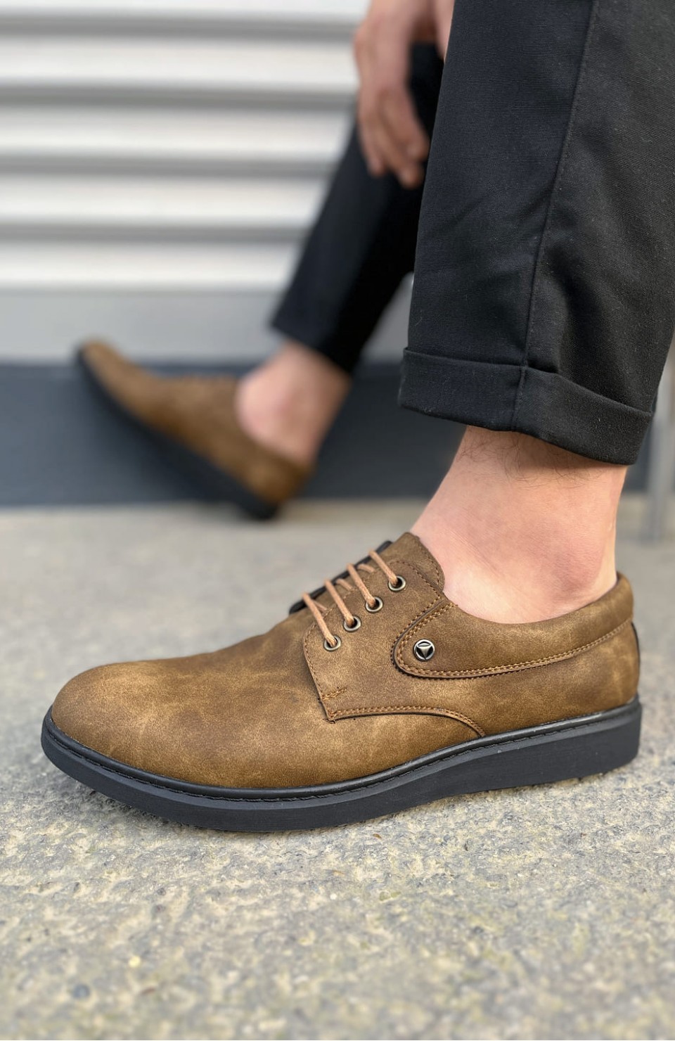 JY0610 Clasico Bağcıklı Cilt Erkek Günlük Klasik Ayakkabı CST - Camel