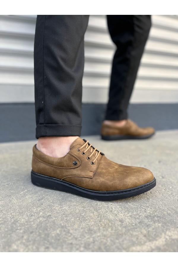 JY0610 Clasico Bağcıklı Cilt Erkek Günlük Klasik Ayakkabı CST - Camel