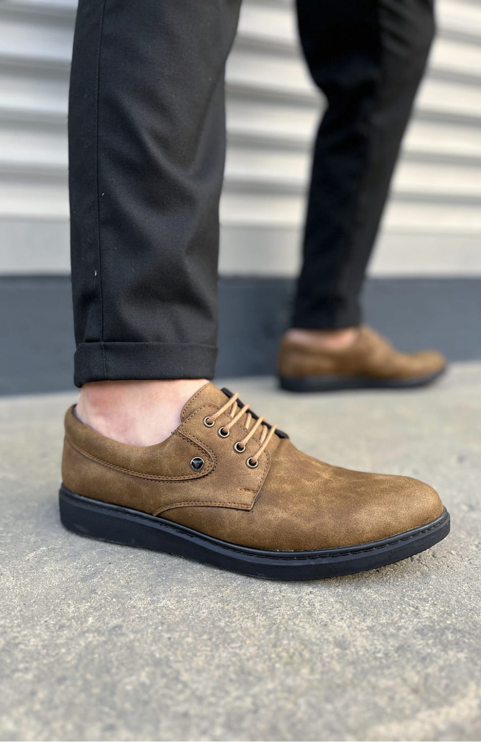 JY0610 Clasico Bağcıklı Cilt Erkek Günlük Klasik Ayakkabı CST - Camel