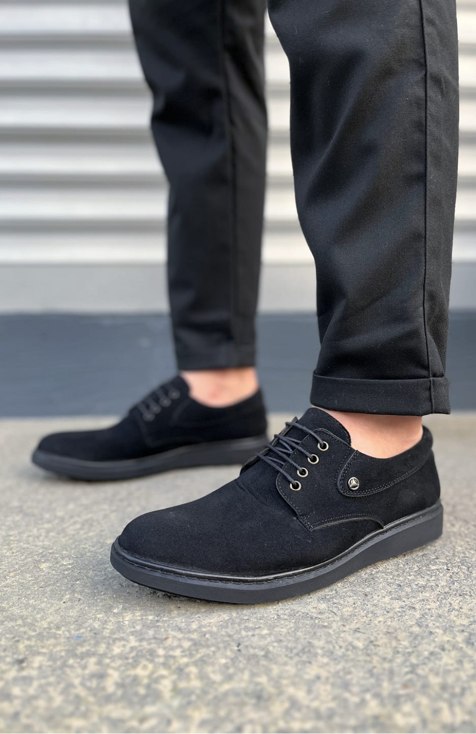 JY0610 Clasico Bağcıklı Süet Erkek Günlük Klasik Ayakkabı SST - Siyah