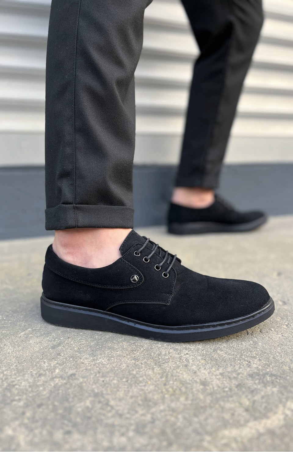 JY0610 Clasico Bağcıklı Süet Erkek Günlük Klasik Ayakkabı SST - Siyah