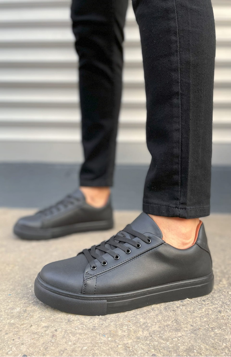 JY122 Mode Bağcıklı Cilt Erkek Günlük Sneaker Ayakkabı CST - Siyah Somersan Giyim | Kadın, Erkek ve Çocuk Moda
