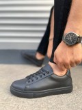 JY122 Mode Bağcıklı Cilt Erkek Günlük Sneaker Ayakkabı CST - Siyah Somersan Giyim | Kadın, Erkek ve Çocuk Moda