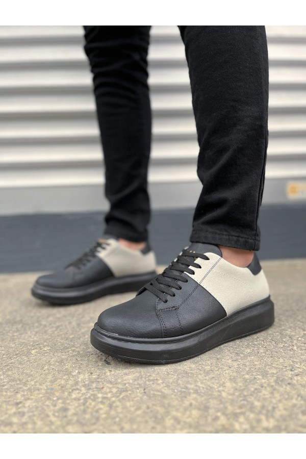 JY151 Boost Bağcıklı Cilt Süet Erkek Günlük Sneaker Ayakkabı CSST - Siyah/Gri