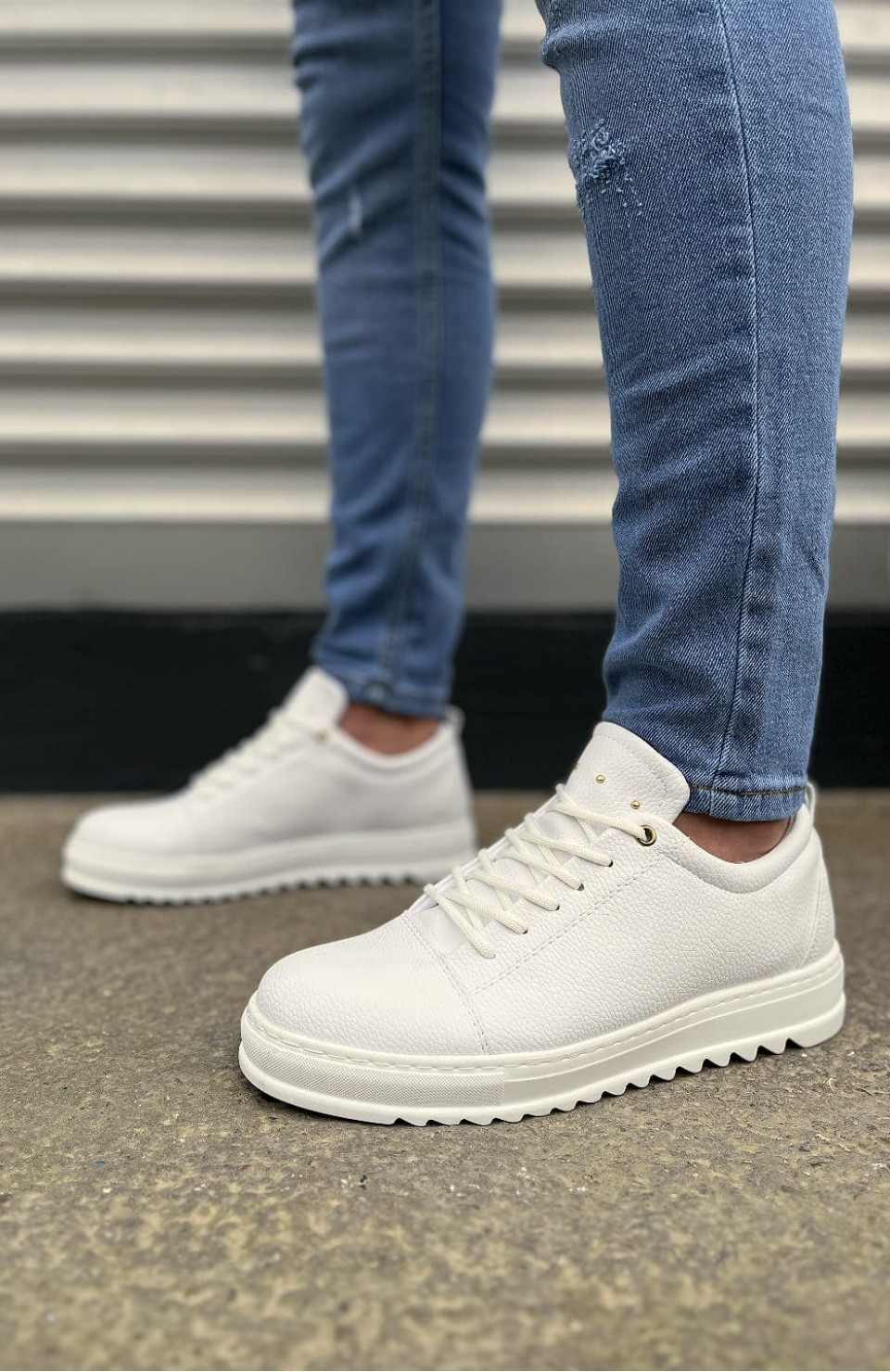 JY152 Cool Bağcıklı Cilt Erkek Günlük Spor Klasik Ayakkabı CBT - Beyaz