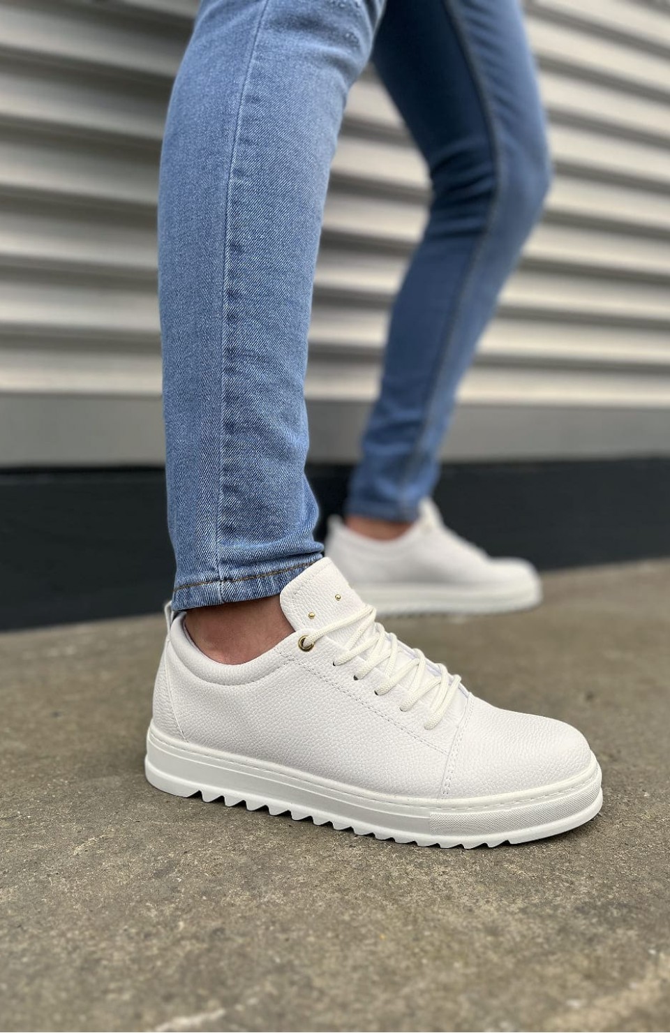 JY152 Cool Bağcıklı Cilt Erkek Günlük Spor Klasik Ayakkabı CBT - Beyaz