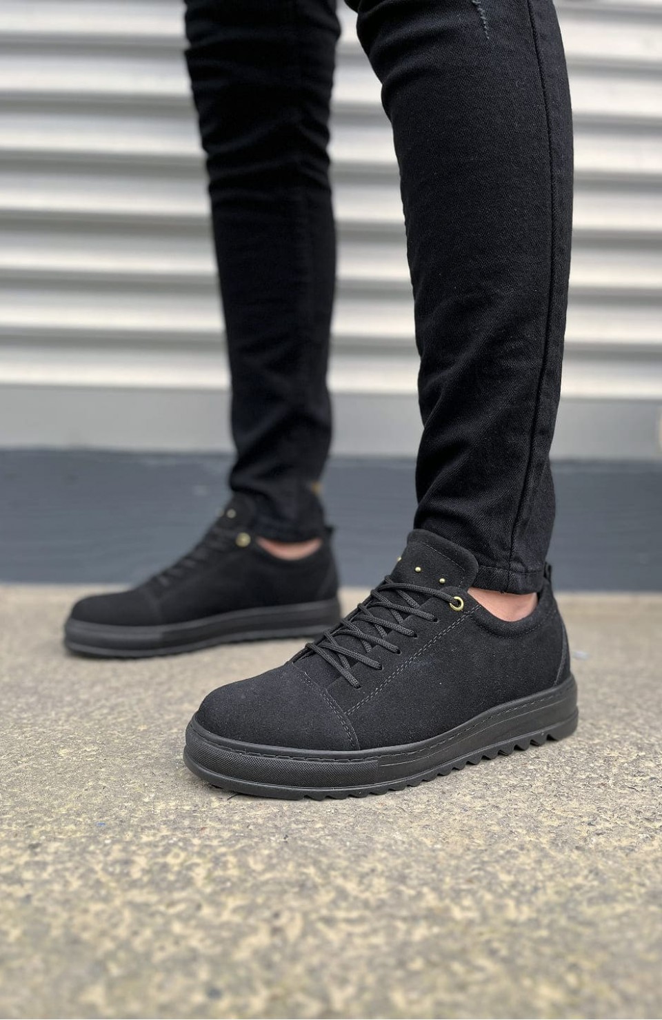 JY152 Cool Bağcıklı Süet Erkek Günlük Spor Klasik Ayakkabı SST - Siyah