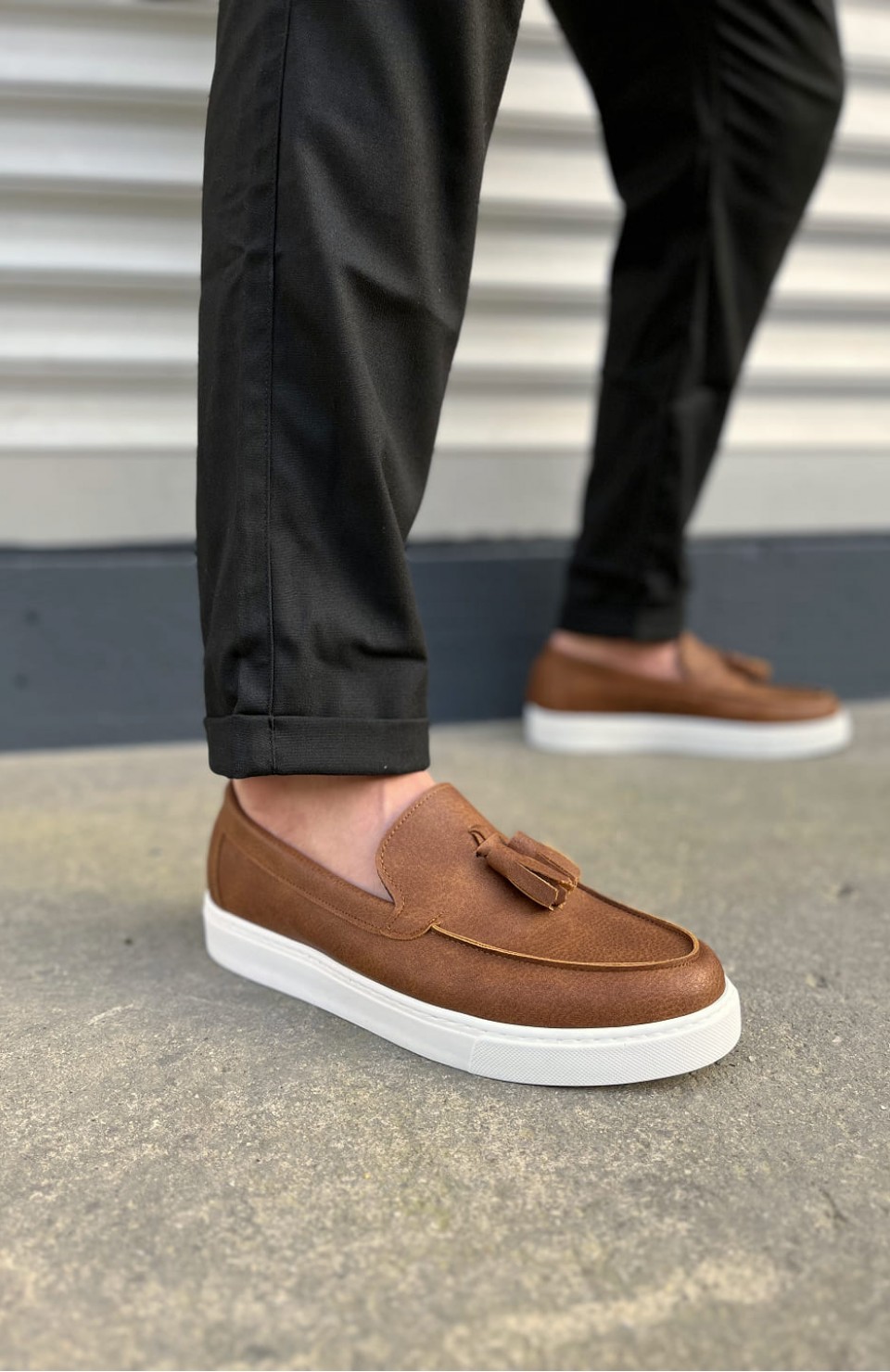 JY153 Bloom Bağcıksız Püsküllü Cilt Erkek Günlük Spor Klasik Ayakkabı CBT - Taba