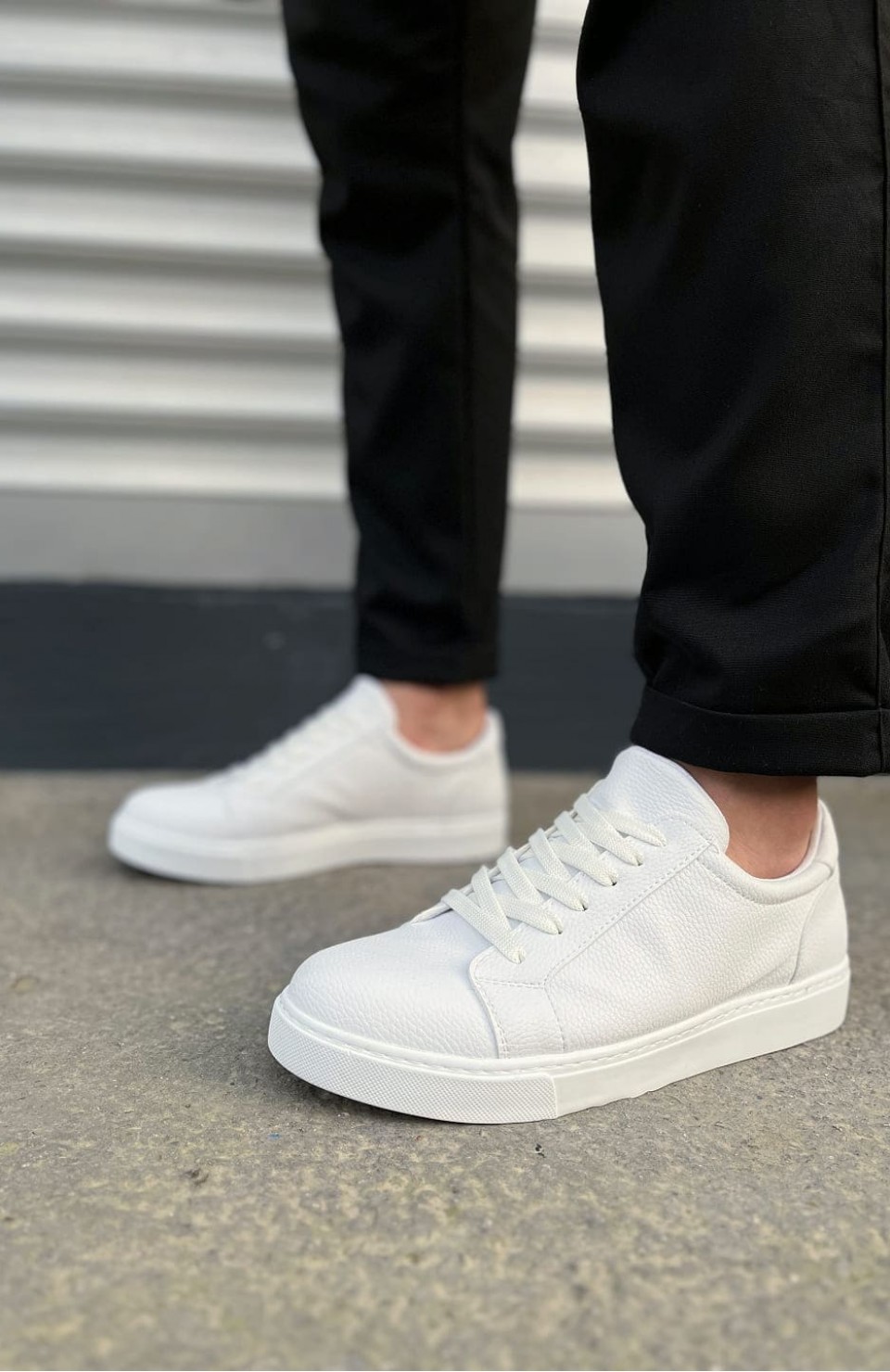 JY165 Elite Bağcıklı Cilt Erkek Günlük Sneaker Ayakkabı CBT - Beyaz