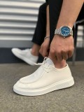 JY170 Tornado Bağcıklı Cilt Erkek Günlük Spor Klasik Ayakkabı CBT - Beyaz