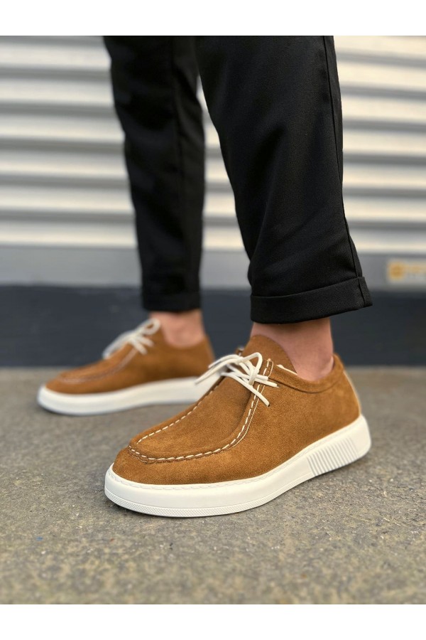 JY170 Tornado Bağcıklı Süet Erkek Günlük Spor Klasik Ayakkabı SBT - Taba