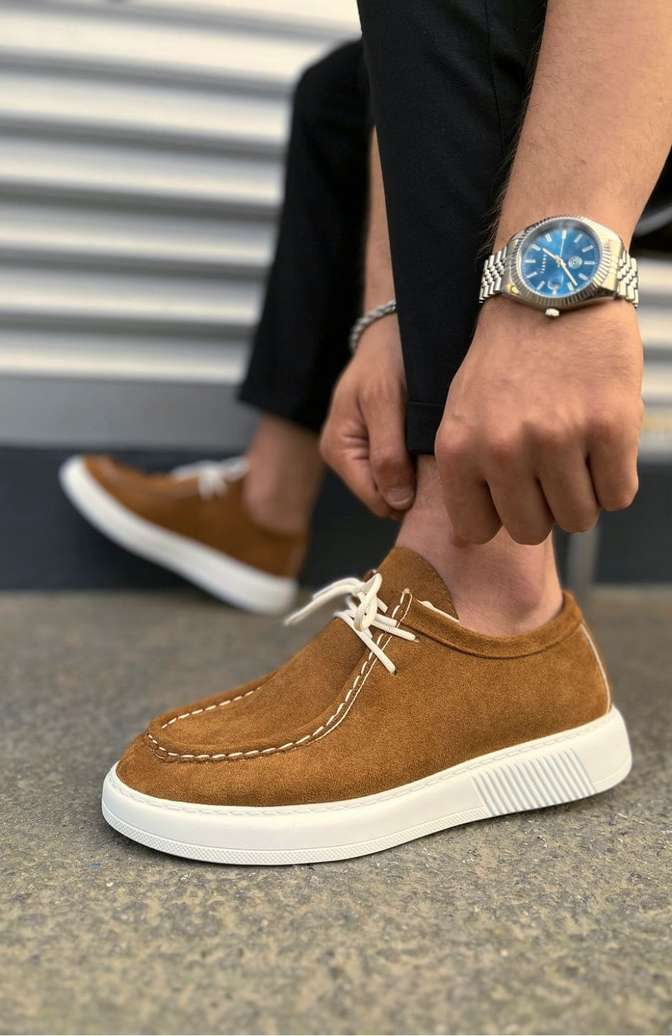 JY170 Tornado Bağcıklı Süet Erkek Günlük Spor Klasik Ayakkabı SBT - Taba