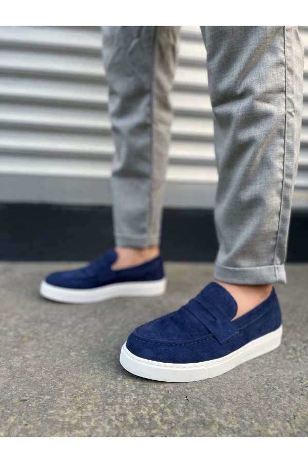 JY180 Estilo X Bağcıksız Süet Erkek Günlük Spor Klasik Ayakkabı SBT - Lacivert