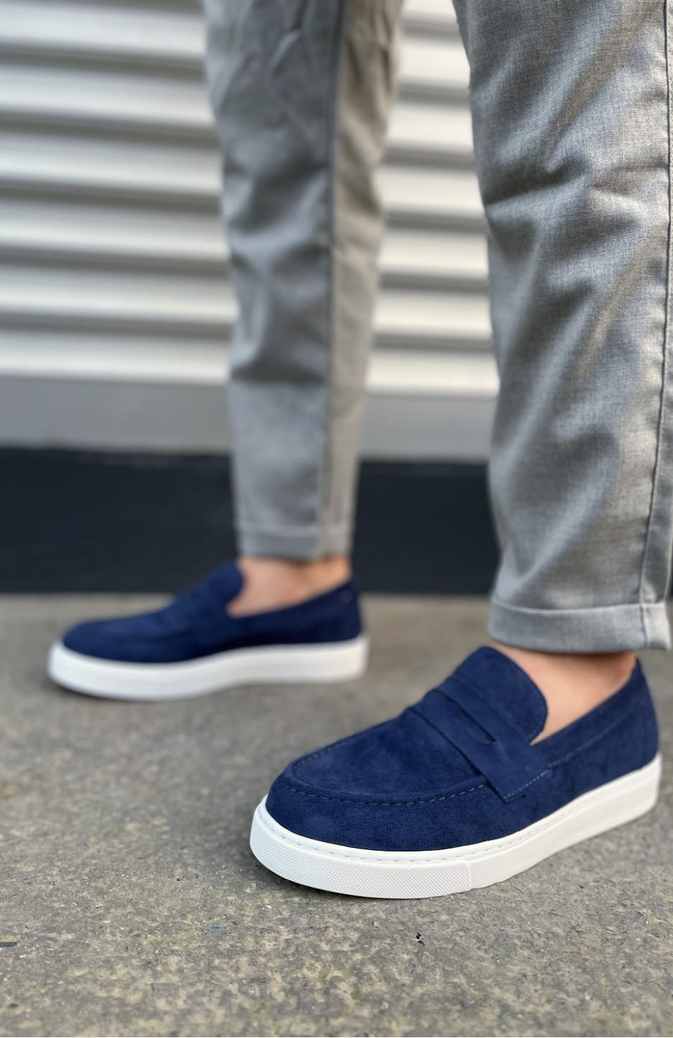 JY180 Estilo X Bağcıksız Süet Erkek Günlük Spor Klasik Ayakkabı SBT - Lacivert