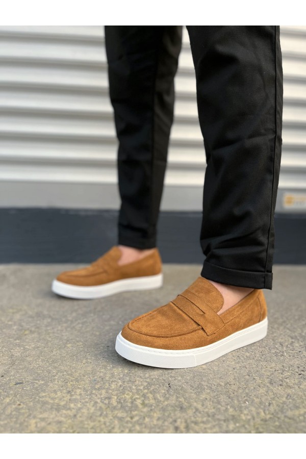 JY180 Estilo X Bağcıksız Süet Erkek Günlük Spor Klasik Ayakkabı SBT - Taba